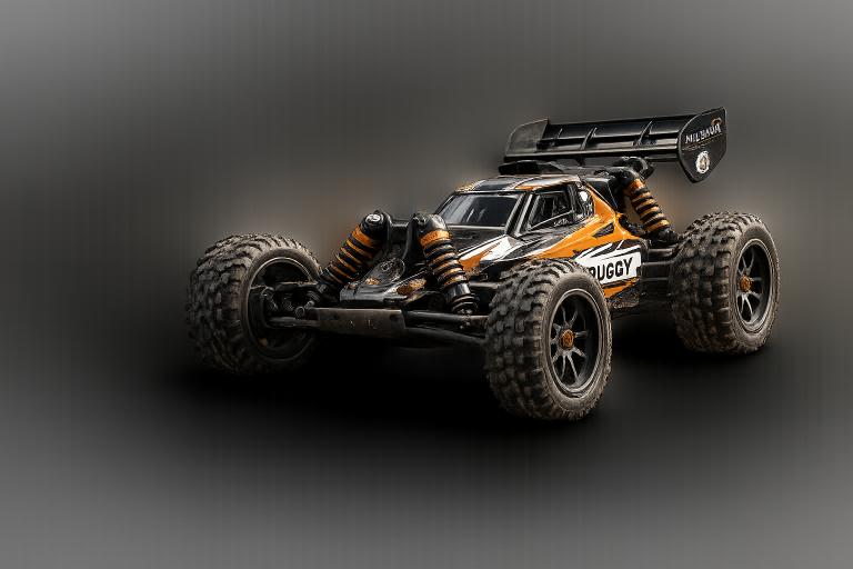 Buggy RC tout-terrain orange et noir